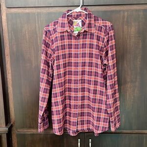 Burton Dryride Plaid Flannel Snap Front Shirt Medium